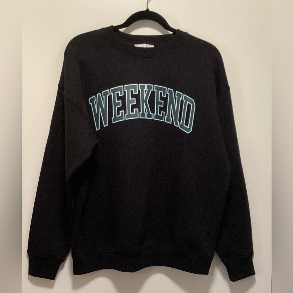 New—Zenana Black Weekend Sweatshirt - Picture 2 of 3